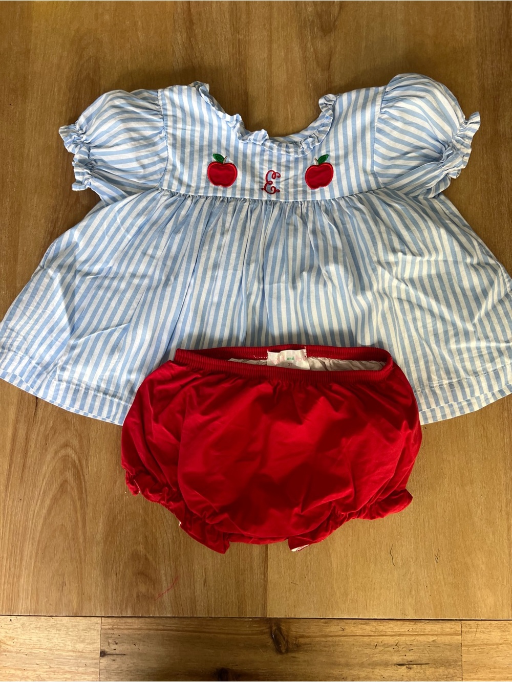 Cecil and Lou Blue Striped Bloomer Set 2T